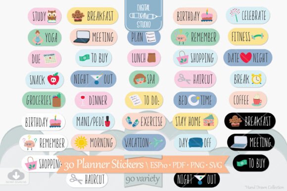 Download Planner Stickers | DIY Digital Printable - Plan Collection
