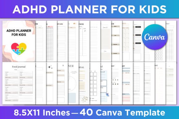 Download ADHD Planner for Kids Canva Template - Plan Collection