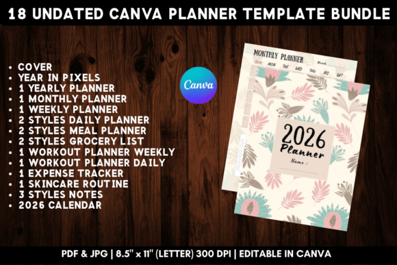 Download Printable Canva Planner Template Bundle - Premium Resources
