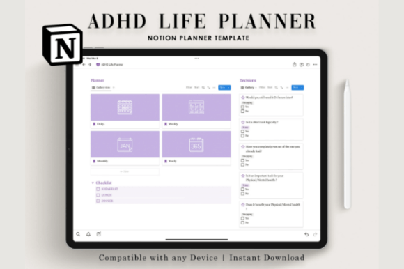 Download Notion Template ADHD, Life Planner - Plan Collection