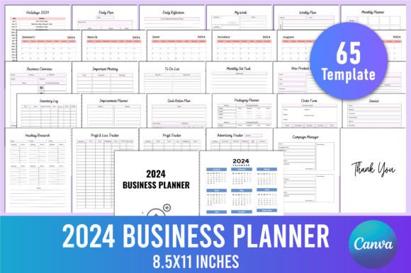 Download Editable 2024 Business Planner Canva - Plan Collection