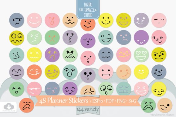 Download Planner Stickers Kawaii Emotions - Plan Collection