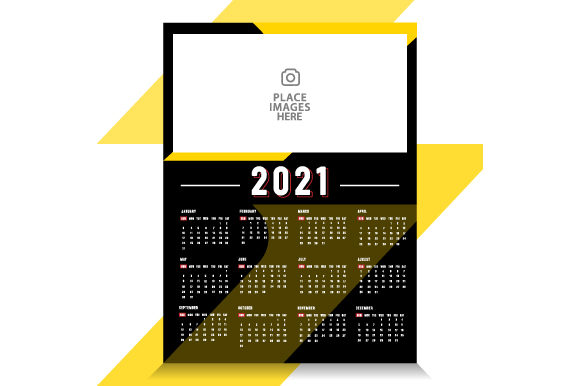 Download 2021 Calendar Template with Placeholder - 2021 Collection