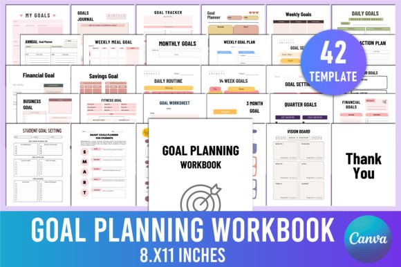 Download Editable Goal Planning Workbook Canva - Plan Collection