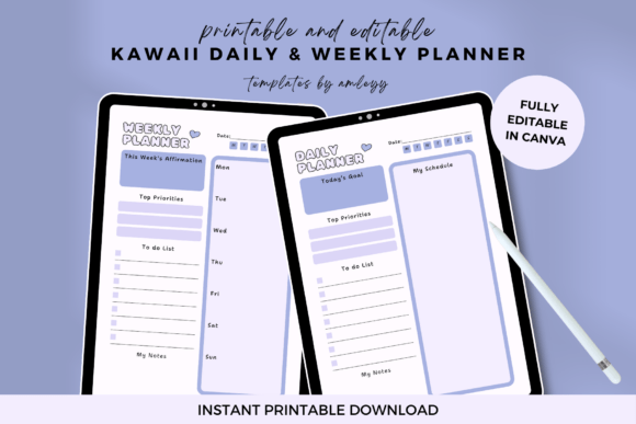 Download Kawaii Aesthetic Weekly &amp; Daily Planner - Plan Collection