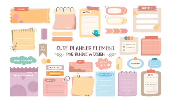 Download Cute Planner Element PNG Bundle - Plan Collection