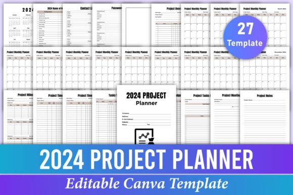 Download 2024 Project Planner Canva Template - Plan Collection