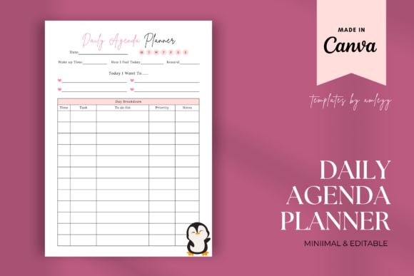 Download Minimal Cute Daily Agenda Planner - Plan Collection