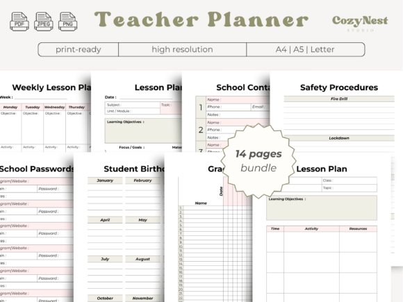 Download Printable Teacher Planner | Lesson Plan - Plan Collection