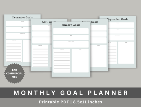 Download Monthly Goal Planner, KDP - Plan Collection