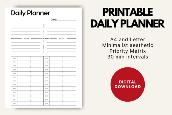 Download Minimalist Daily Planner Printable - Plan Collection