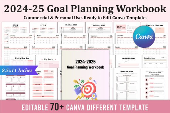 Download 2024-2025 Goal Planning Workbook Canva - Plan Collection