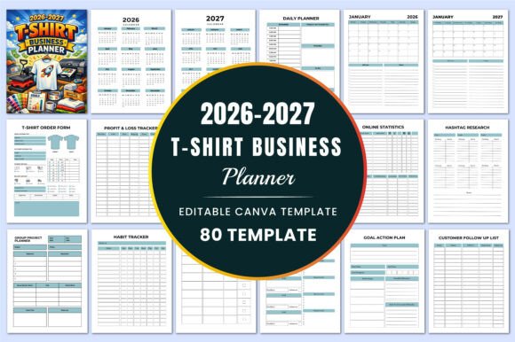Download 2026–2027 T-Shirt Business Planner KDP - Plan Collection