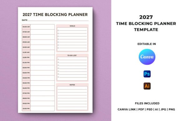 Download 2027 Time Blocking Planner Template - Plan Collection