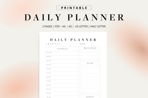 Download Undated Minimal Daily Planner Printable - Plan Collection
