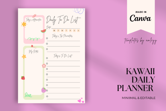 Download Kawaii Aesthetic Daily to-Do List Planner - Plan Collection