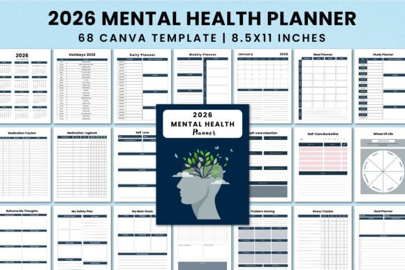 Download 2026 Mental Health Planner Canva KDP - Plan Collection