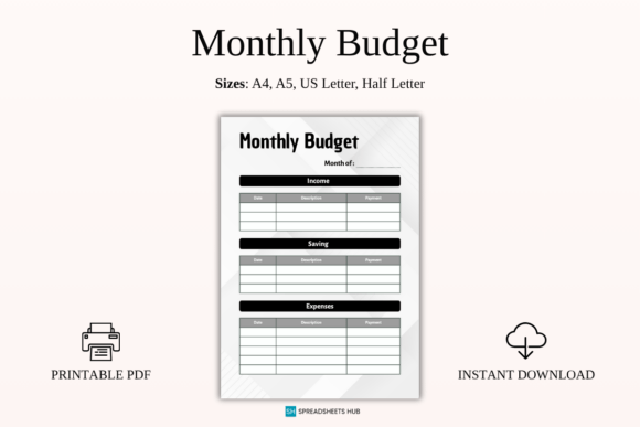 Download Modern Monthly Budget Planner PDF - Plan Collection