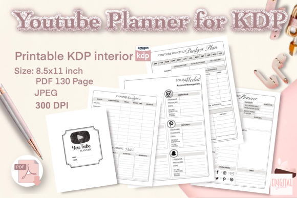 Download YOUTUBE PLANNER PDF KDP INTERIOR - Plan Collection
