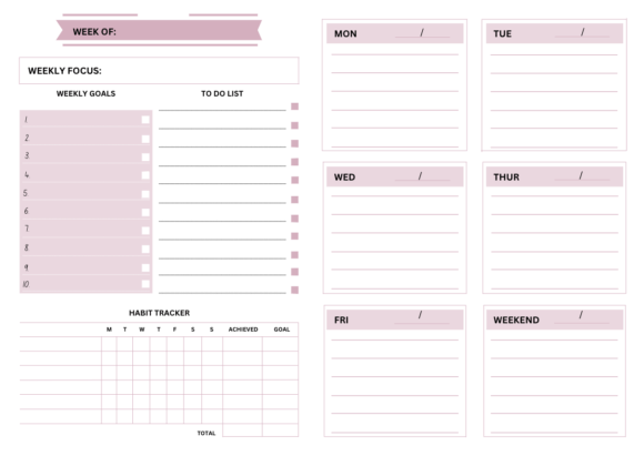 Download Weekly Planner  Letter Plan Notebook 1pg - Premium Resources