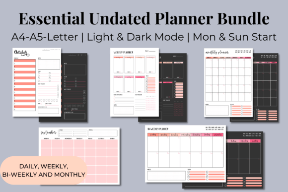 Download Essential Undated Planner Bundle #5 - Plan Collection
