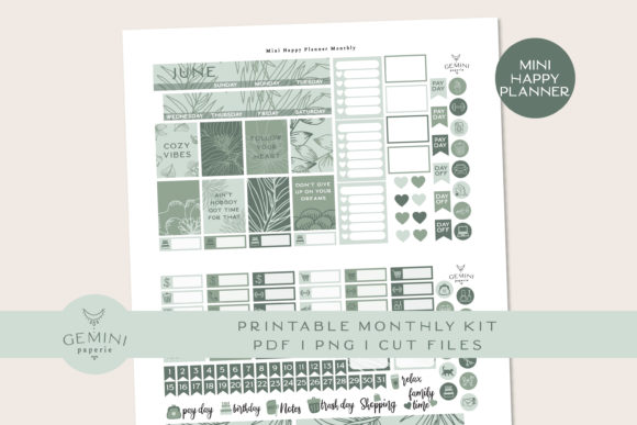 Download Monthly Printable Planner Sticker Kit - Plan Collection