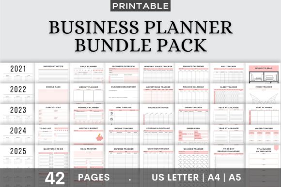 Download Printable Business Planner Bundle Pack - Plan Collection