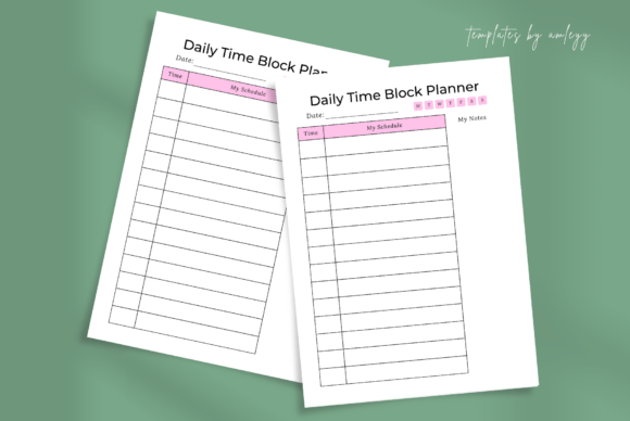 Download Daily Time Block Planner Template Canva - Plan Collection
