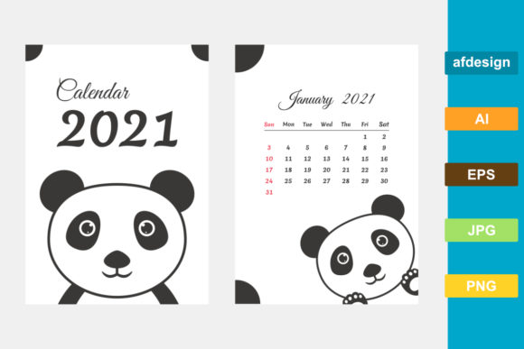 Download 2021 Calendar Cute Panda Theme - 2021 Collection