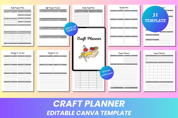 Download Craft Planner Canva KDP Interior - Plan Collection
