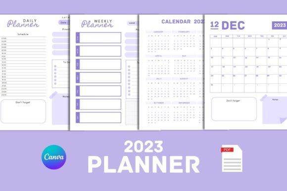 Download 2023 Minimal Planner : Canva &amp; Pdf - Plan Collection