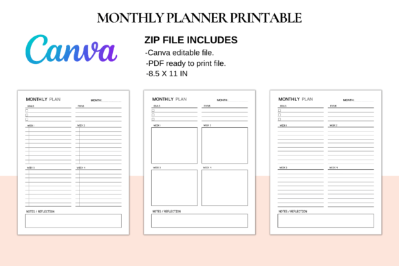 Download Monthly Planner Printable, Goal Planner - Plan Collection