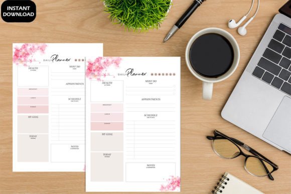 Download Flower Pink Daily Planner Cute Printable - Plan Collection
