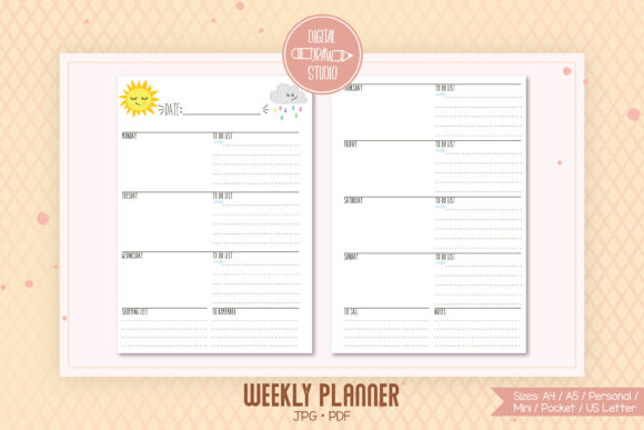 Download Weekly Planner Organizer, Digital Agenda - Plan Collection