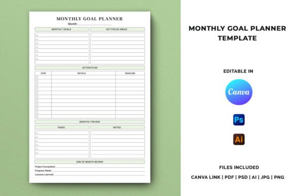 Download Monthly Goal Planner Template - Plan Collection