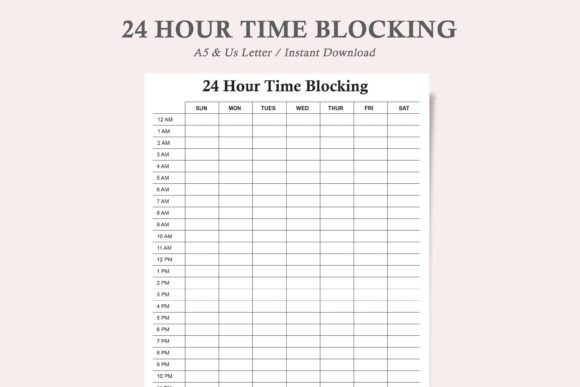 Download 24 Hour Time Blocking,Weekly Planner - Plan Collection