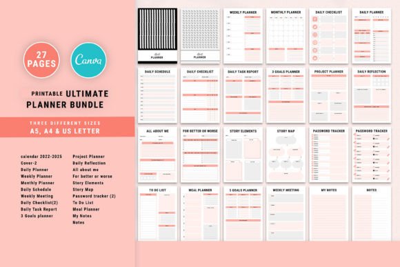 Download Printable Ultimate Planner Bundle Pack - Plan Collection