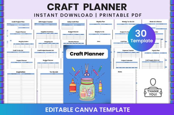 Download Craft Planner for Canva KDP Interior - Plan Collection