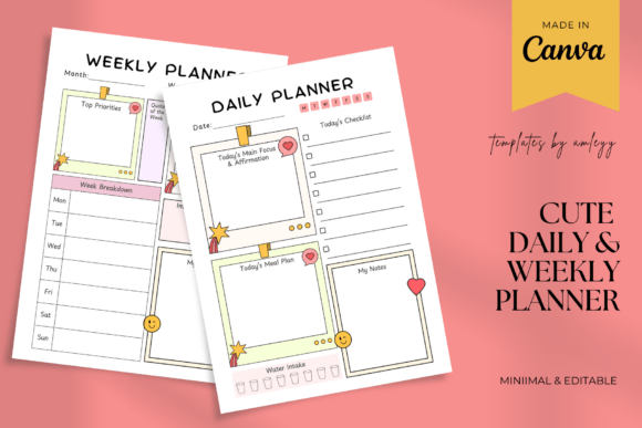 Download Cute Daily &amp; Weekly Planner Template - Plan Collection