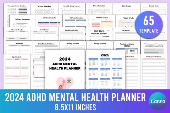 Download Editable 2024 ADHD Mental Health Planner - Plan Collection