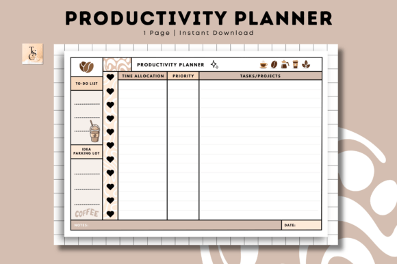 Download Productivity Planner • Coffee Latte - Plan Collection
