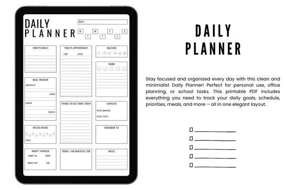 Download Minimalist Daily Planner | Printable PDF - Plan Collection