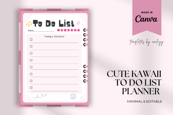 Download Cute Kawaii to-Do List Planner Editable - Plan Collection