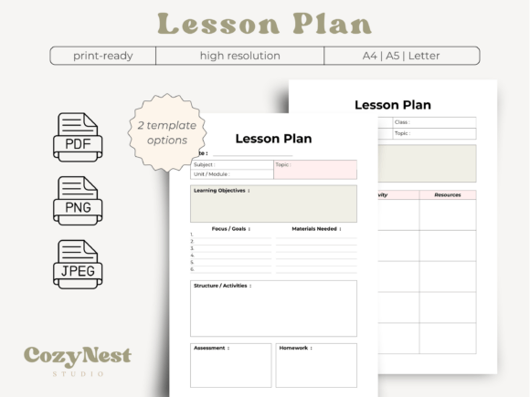 Download Lesson Plan Template Teacher Planner PDF - Plan Collection