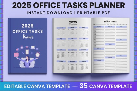 Download 2025 Office Tasks Planner for Canva - Plan Collection